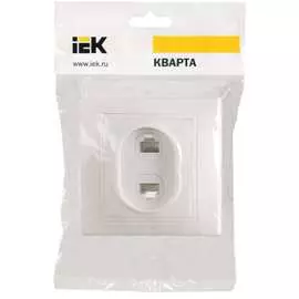 Двухместная компьютерная и телефонная розетка IEK КВАРТА EIK10-K01-DM