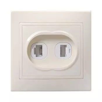 Двухместная компьютерная и телефонная розетка IEK КВАРТА EIK10-K33-DM