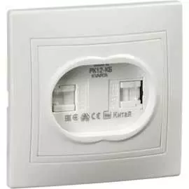 Двухместная компьютерная розетка IEK KVARTA РК12-КБ KV-K20-K01