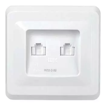 Двухместная компьютерная розетка IEK ВЕГА РК10-2-ВБ EKV25-K01-DM