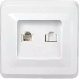 Двухместная компьютерная телефонная розетка IEK РК/Т12-ВБ ВЕГА EIV20-K01-DM