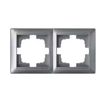 Двухместная рамка BYLECTRICA СТИЛЬ ЮЛИГ.735212.215 серебро