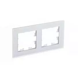 Двухместная рамка Systeme Electric матовое стекло, белая SchE ATN330102