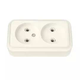 Двухместная розетка BYLECTRICA ПРАЛЕСКА РА16-260 бежевый