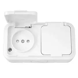 Двухместная розетка BYLECTRICA ПРАЛЕСКА АКВА РА16-102