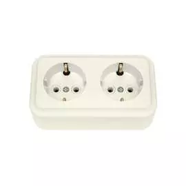 Двухместная розетка BYLECTRICA ПРАЛЕСКА РА16-261 бежевый