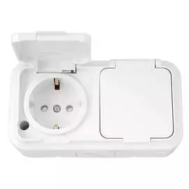 Двухместная розетка BYLECTRICA ПРАЛЕСКА АКВА РА16-103