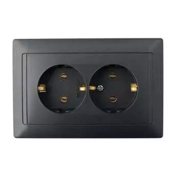 Двухместная розетка BYLECTRICA СТИЛЬ РС16-313 графит