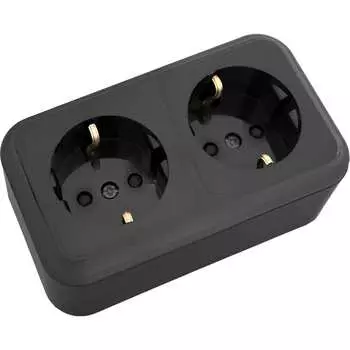 Двухместная розетка BYLECTRICA серия ПРАЛЕСКА РА16-274 черный