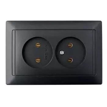 Двухместная розетка BYLECTRICA СТИЛЬ РС16-307 графит