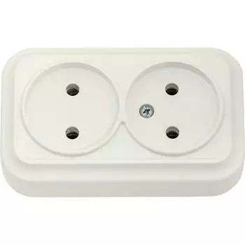 Двухместная розетка BYLECTRICA ВАРИАНТ РА16-0141 бежевый