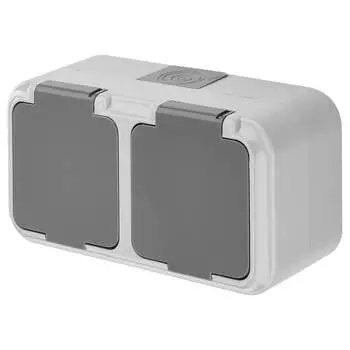 Двухместная розетка BYLECTRICA ПРАЛЕСКА АКВА РА16-102 03