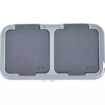 Двухместная розетка BYLECTRICA ПРАЛЕСКА АКВА РА16-103 03