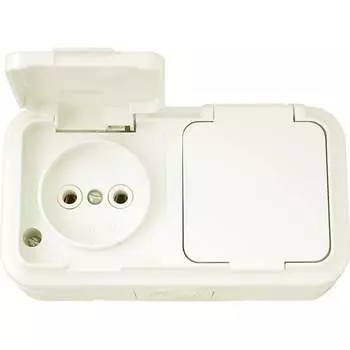 Двухместная розетка BYLECTRICA ПРАЛЕСКА АКВА РА16-302 бежевый