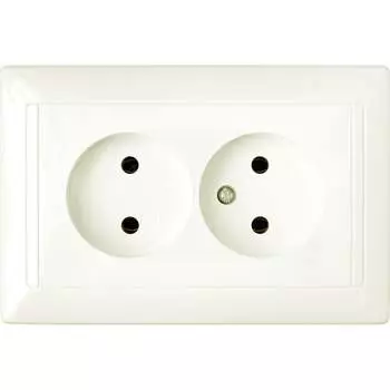 Двухместная розетка BYLECTRICA серия СТИЛЬ РС16-307 бежевый