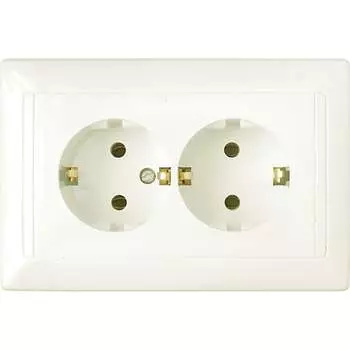 Двухместная розетка BYLECTRICA серия СТИЛЬ РС16-313 бежевый