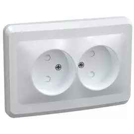 Двухместная розетка IEK РС12-2-ВБ ВЕГА ERV20-K01-10-DM