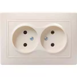 Двухместная розетка IEK РС12-2-ККм КВАРТА ERK23-K33-10-DM