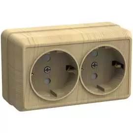 Двухместная розетка IEK РС22-3-ОС, ОКТАВА ERO21-K03-16-DC