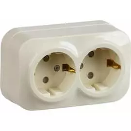 Двухместная розетка IEK GLORY РСш22-3-ХК ERH24-K33-16
