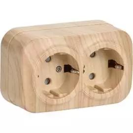 Двухместная розетка IEK GLORY РСш22-3-ХС ERH24-K34-16