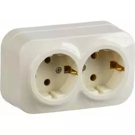 Двухместная розетка IEK GLORY РС22-3-ХК ERH21-K33-16