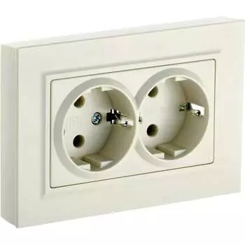 Двухместная розетка IEK Brite рсш12-3-бркр BR-R24-16-K10-F