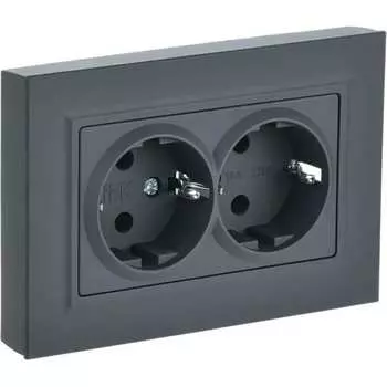 Двухместная розетка IEK Brite рсш12-3-брг BR-R24-16-K53-F