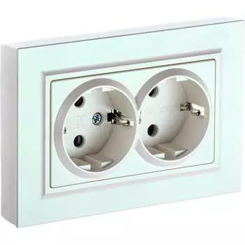 Двухместная розетка IEK Brite рсш12-3-брж BR-R24-16-K36-F