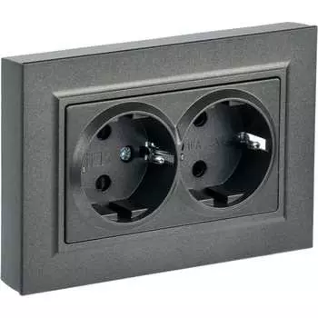 Двухместная розетка IEK Brite рсш12-3-бртб BR-R24-16-K45-F