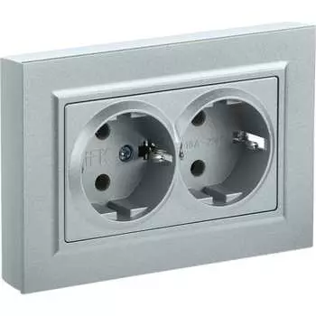 Двухместная розетка IEK Brite рс12-3-брс BR-R21-16-K46-F