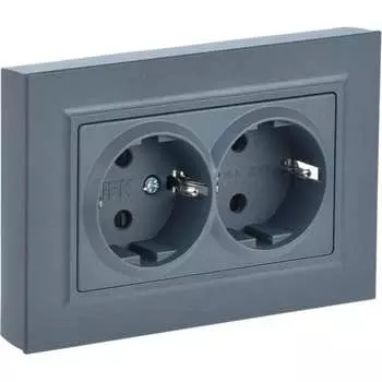Двухместная розетка IEK Brite рсш12-3-брм BR-R24-16-K35-F
