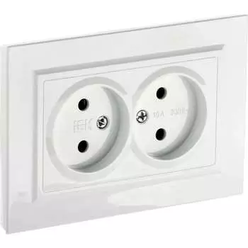 Двухместная розетка IEK Brite рс12-2-брб BR-R20-10-K01-F