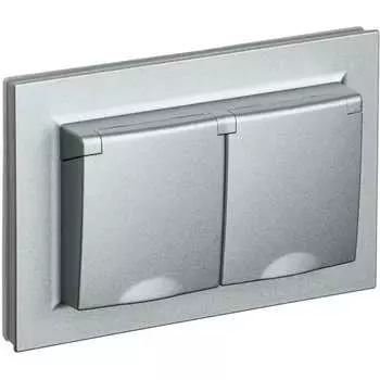 Двухместная розетка IEK Brite рсбш12-3-44-бра BR-R26-16-44-K47-F