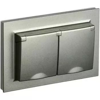 Двухместная розетка IEK Brite рсбш12-3-44-брш BR-R26-16-44-K37-F