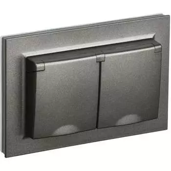 Двухместная розетка IEK Brite рсбш12-3-44-бртб BR-R26-16-44-K45-F