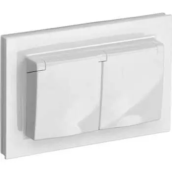Двухместная розетка IEK Brite рсбш12-3-44-брб BR-R26-16-44-K01-F