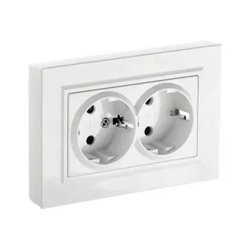Двухместная розетка IEK Brite рсш12-3-брб BR-R24-16-K01-F