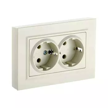 Двухместная розетка IEK Brite рс12-3-бркр BR-R21-16-K10-F