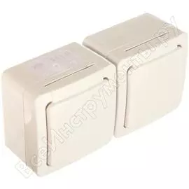 Двухместная розетка для открытой установки IEK РСб22-3-ГПБб ERMP22-K01-16-54-EC