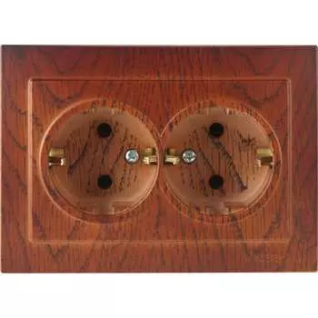 Двухместная розетка Nilson TOURAN WOOD 24261025