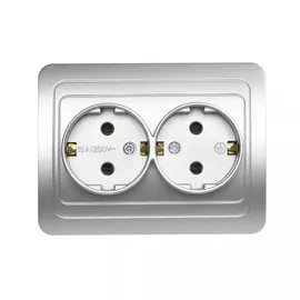 Двухместная розетка Smartbuy Марс SBE-02s-16-S2-Z-c