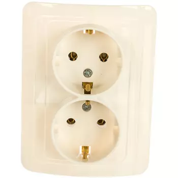 Двухместная розетка Smartbuy Марс SBE-02w-16-S2-Z-c