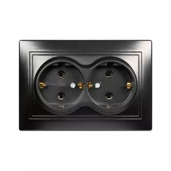 Двухместная розетка Smartbuy Венера SBE-01b-16-S2-Z-c