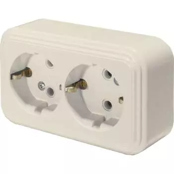 Двухместная розетка STEKKER PST16-31-20 (RA 16-238-БЖ) 49056