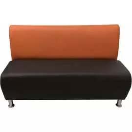 Двухместная секция дивана Мягкий Офис оранжевая-шоколадная КЛ601ОРШК