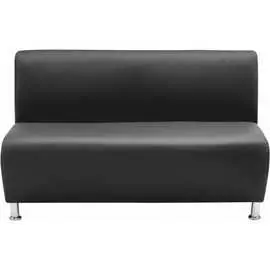 Двухместная секция дивана Мягкий Офис черная КЛ601ЧН