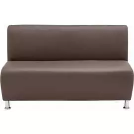 Двухместная секция дивана Мягкий Офис коричневая КЛ601КОР