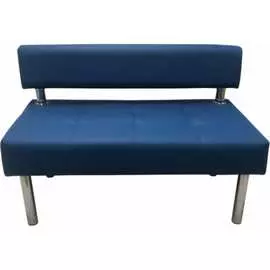 Двухместная секция дивана Мягкий Офис синяя СТР601СН