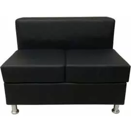 Двухместная секция дивана Мягкий Офис черная ЛТ601ЧН
